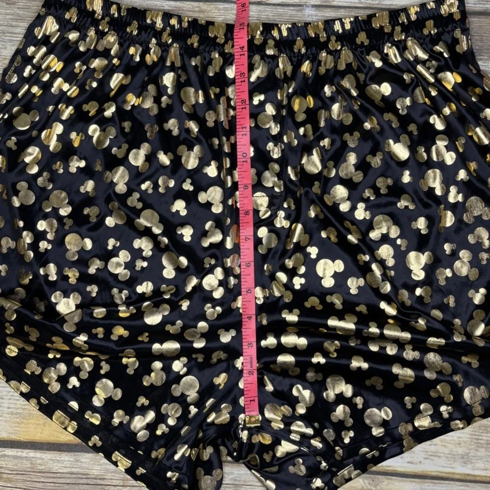 VTG Disney Mickey Mouse Black Gold Metallic Lightweight Mens Boxer Shorts Sz XL